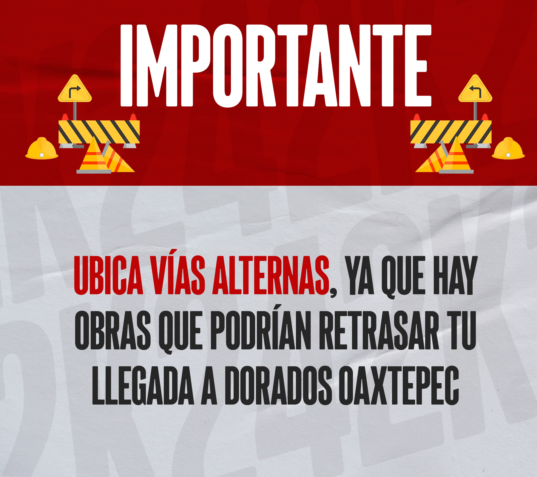 Aviso sobre vialidad